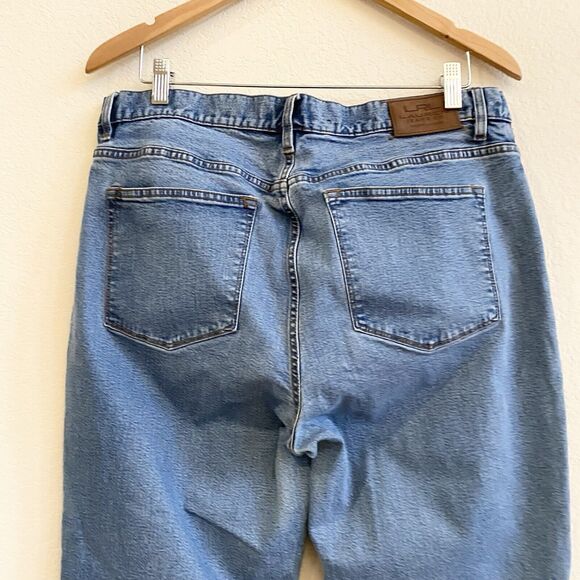 LRL Lauren Classic Bootcut Stretch Medium Wash Denim Jeans Sz 14 98% Cotton - Picture 6 of 10